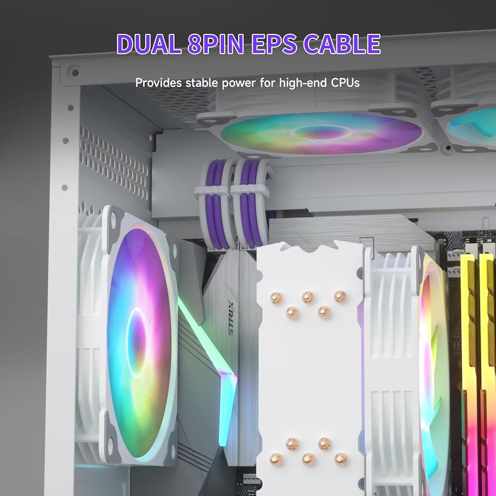 Sirlyr PSU 확장 케이블 키트 - PC 빌드 16AWG 24핀 ATX /8(4+4) 핀 EPS CPU /8(6+2) PCI-E GPU 화이트 퍼플 4 PCS Black - 상세 이미지 3
