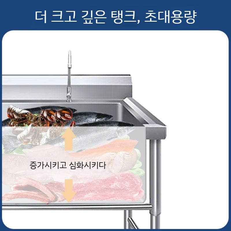 영업용 간이개수대 탕비실 씽크대 사무실 야외 사각싱크볼 주방 세면대 싱크대 소형 스텐 교체 - 상세 이미지 4