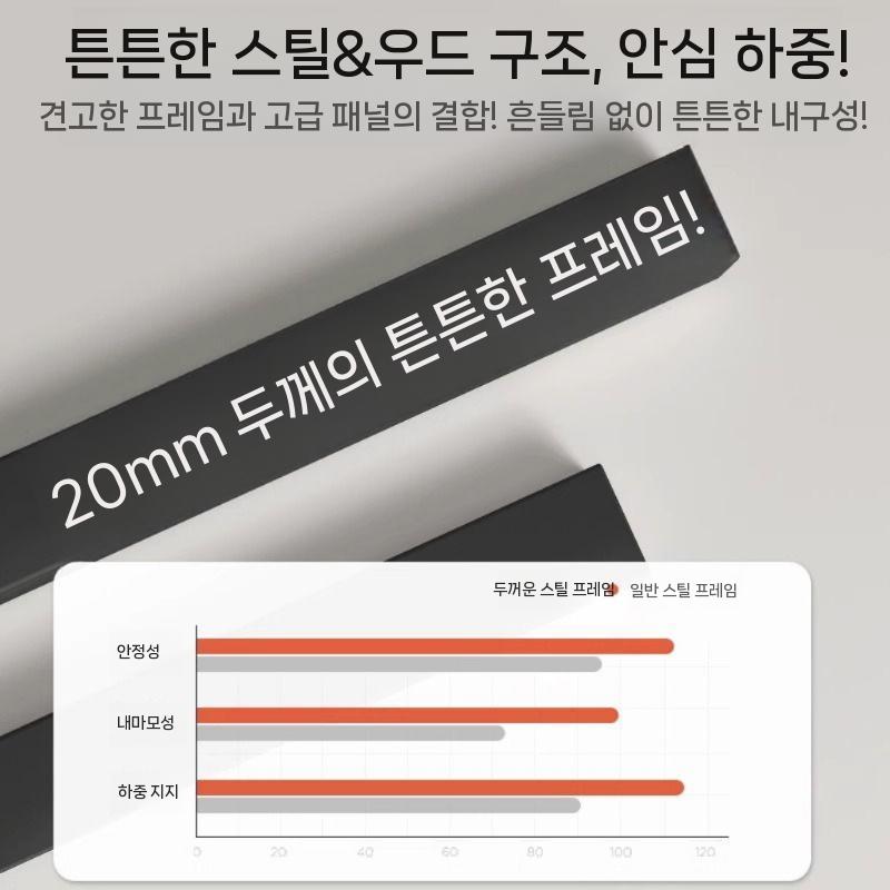 오픈형 거실 책장선반 인테리어 6단 진열대 서재 철제 책꽂이 틈새 수납형 수납장 원목 낮은 - 상세 이미지 2