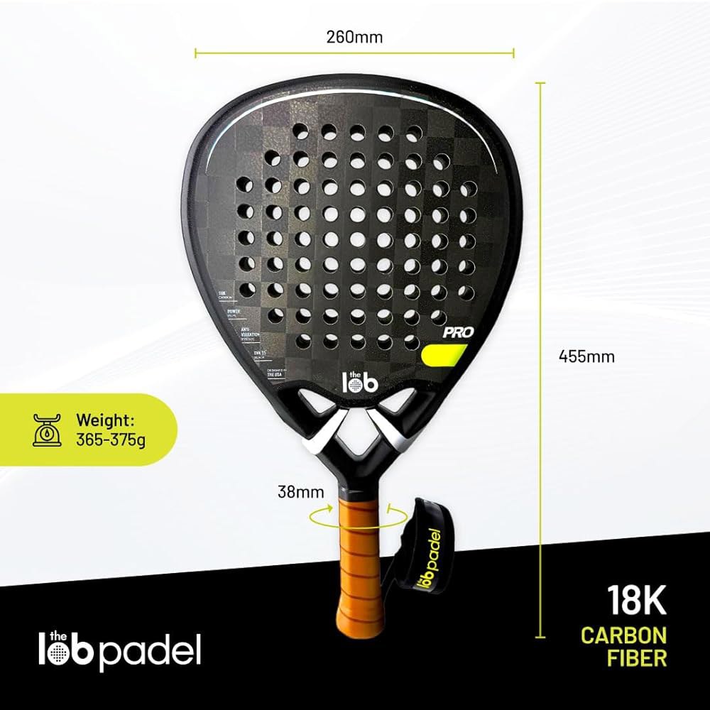 탄소 섬유 Padel 라켓 - 블랙 디자인 플랫폼 위한 (18K 전력 블랙) 초보자부터 모양 전문가를 패들 드롭 프로 제어를 최적의 - 상세 이미지 2
