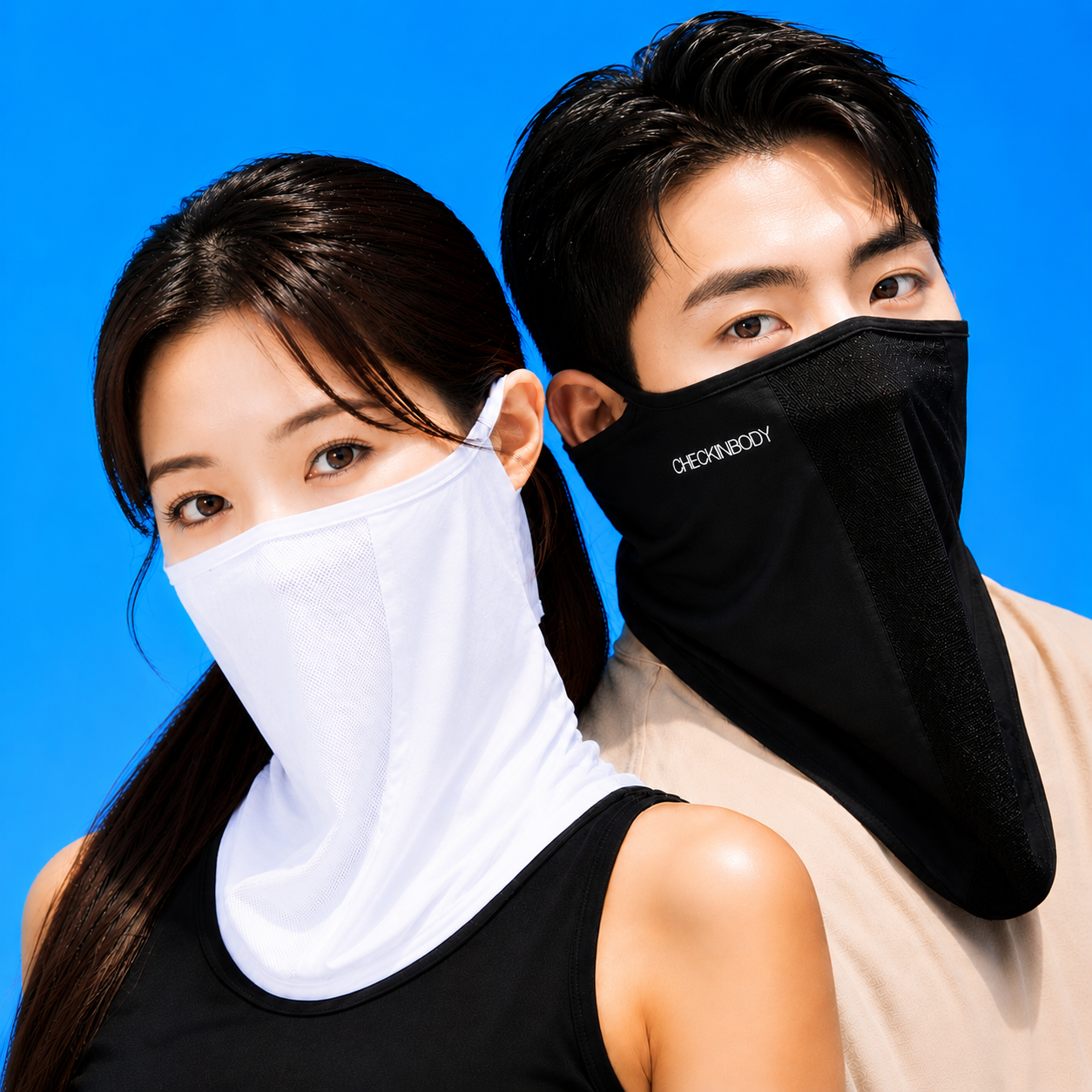 체크인바디 자외선차단마스크 골프마스크 저자극 냉감 얼굴햇빛가리개 러닝 등산 자전거 낚시 - 상품 이미지