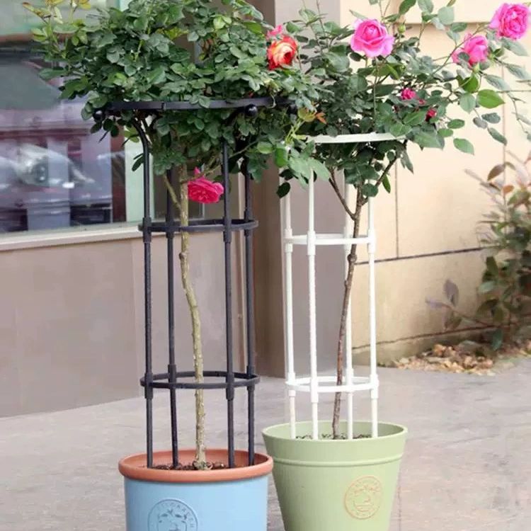 꽃걸이 랙 넝쿨 원형 원예 장미 우산형 꽃 거치대 지주대 등나무 정원 단일링 블랙 직경 28cm 110cm 중간 - 상세 이미지 2