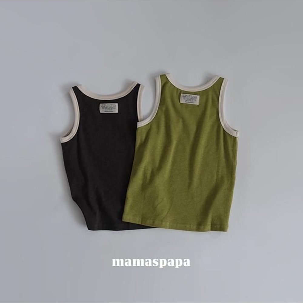 보아투 유아 마마스파파 라일나시 S~XL 여름 민소매 배색 티셔츠 여아 남아 키즈 데일리 - 상세 이미지 4