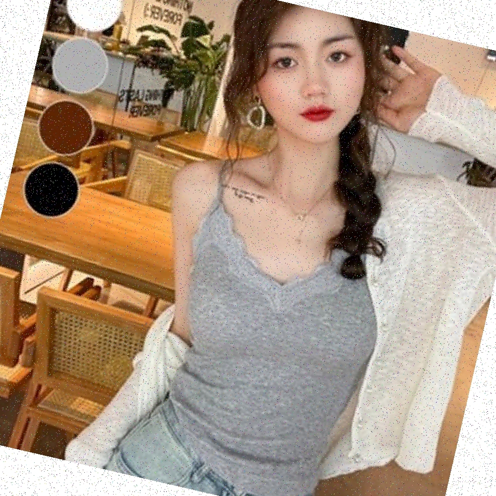 브이넥캡내장끈나시 끈나시 홈웨어 여성용 바쳐입기 레이스면 슬림핏 - 상품 이미지