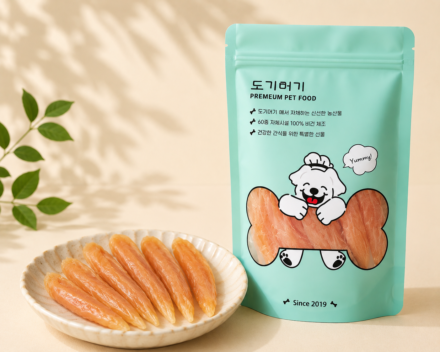 도기머기 강아지 수제 간식 부드러운 소프트 노견 아기 반려견 말랑 닭안심 육포 - 상품 이미지