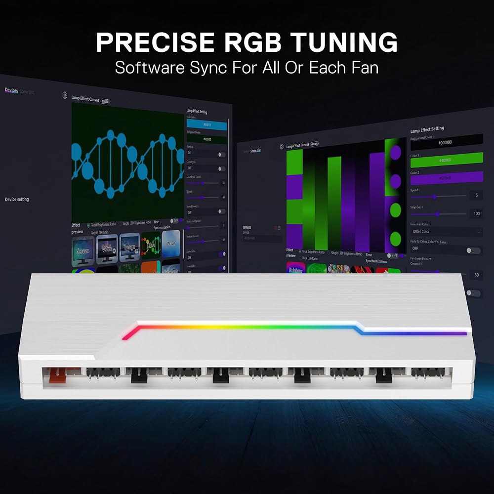 레드라곤 GCP09 ARGB 및 PWM 팬 허브 컨트롤러, 10개의 포트 12개의 포트, 소프트웨어 원격 조정, 개별 제어, 자기 백플레이트, PC 케이스 팬용 SATA 파워 허브 - 상세 이미지 3