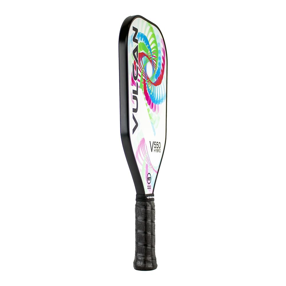 Vulcan V550 피클볼 패들 하이브리드 성능 섬유 승인 폴리프로필렌 코어 화이트 USAP 표면 엔트로피 - 탄소 1 Black 13mm - 상세 이미지 2
