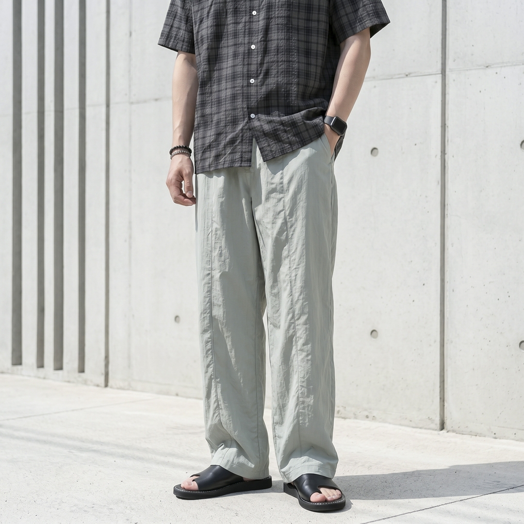 1+1 남자 초경량 흡한속건 나일론 여름 와이드 팬츠 - 상세 이미지 2