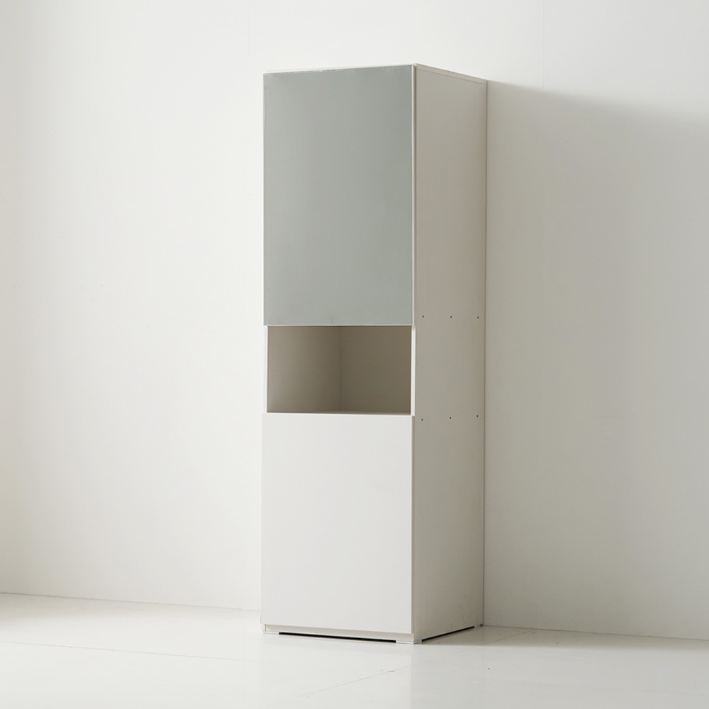 따숨 모듈 옷장 안방 드레스룸 키큰 이불장농 600x605x2000mm, 거울수납형, 화이트 - 상세 이미지 3