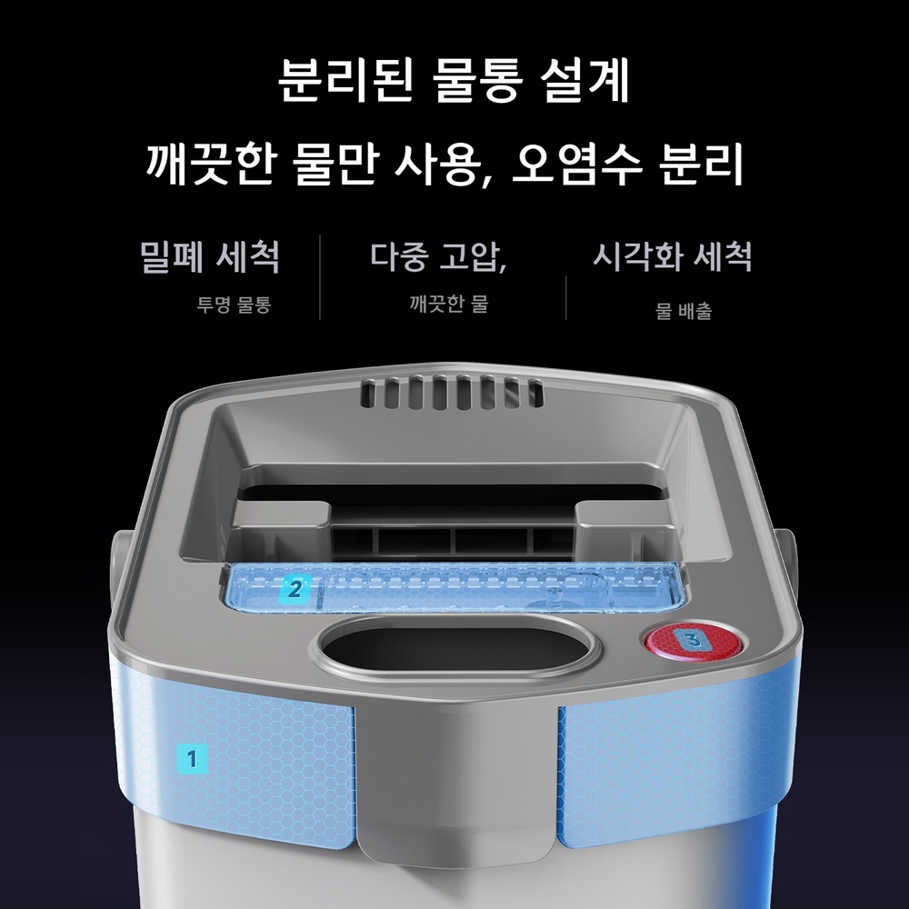 물밀대 플랫 청소기 겸용 밀대걸레 손세탁 불필요 G160 용기+32cm걸레 1개 - 상세 이미지 3