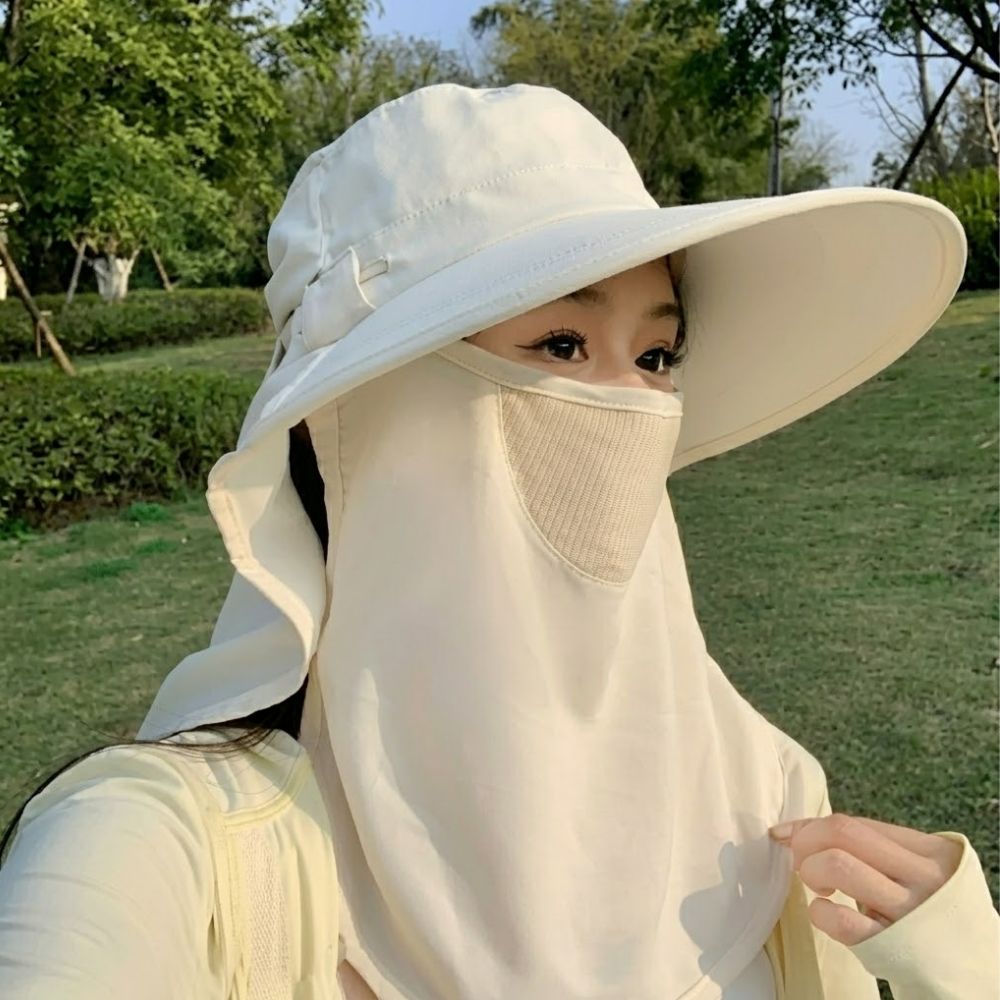 성인플랩캡 목가림모자 창큰모자 캐디 햇빛가리는 - 상세 이미지 4