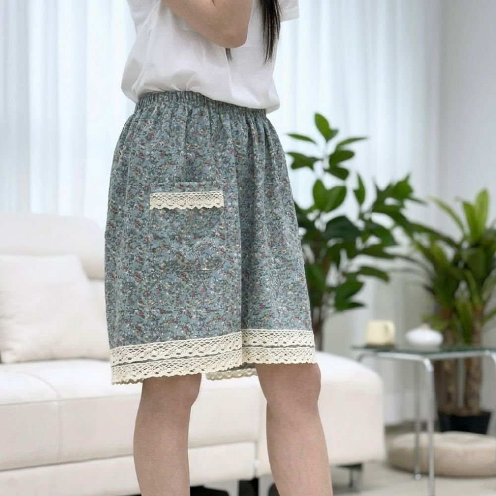 여성인견반바지 파자마 5부잠옷바지 쿨링잠옷 꽃무늬 빅사이즈 - 상세 이미지 5