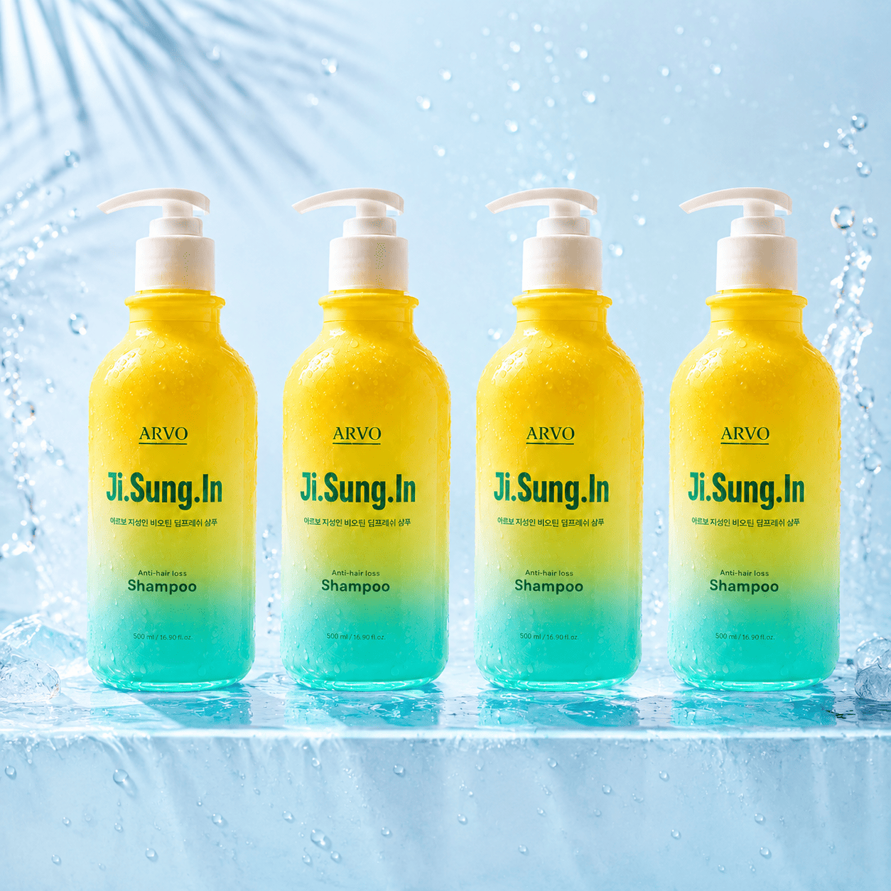 아르보 지성인 비오틴 탈모완화 지성두피 약산성 물샴푸 두피케어 레몬민트, 500ml, 4개 - 상품 이미지