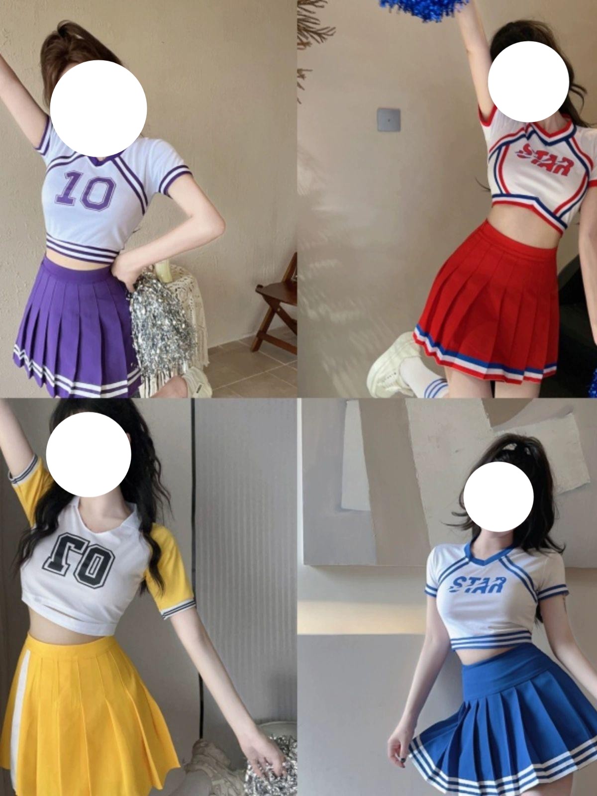 치어리더 옷 공연 치어리딩의상 치어리딩복 댄스 단체 588 상의 XS - 상품 이미지