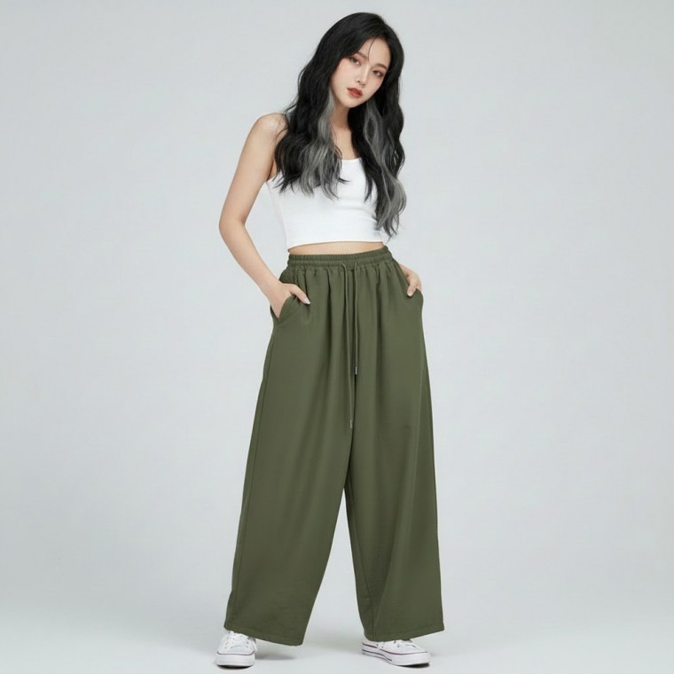 HL] 바지 와이드 디바턴 벌룬 아이스 모던 일자바지 - 상품 이미지