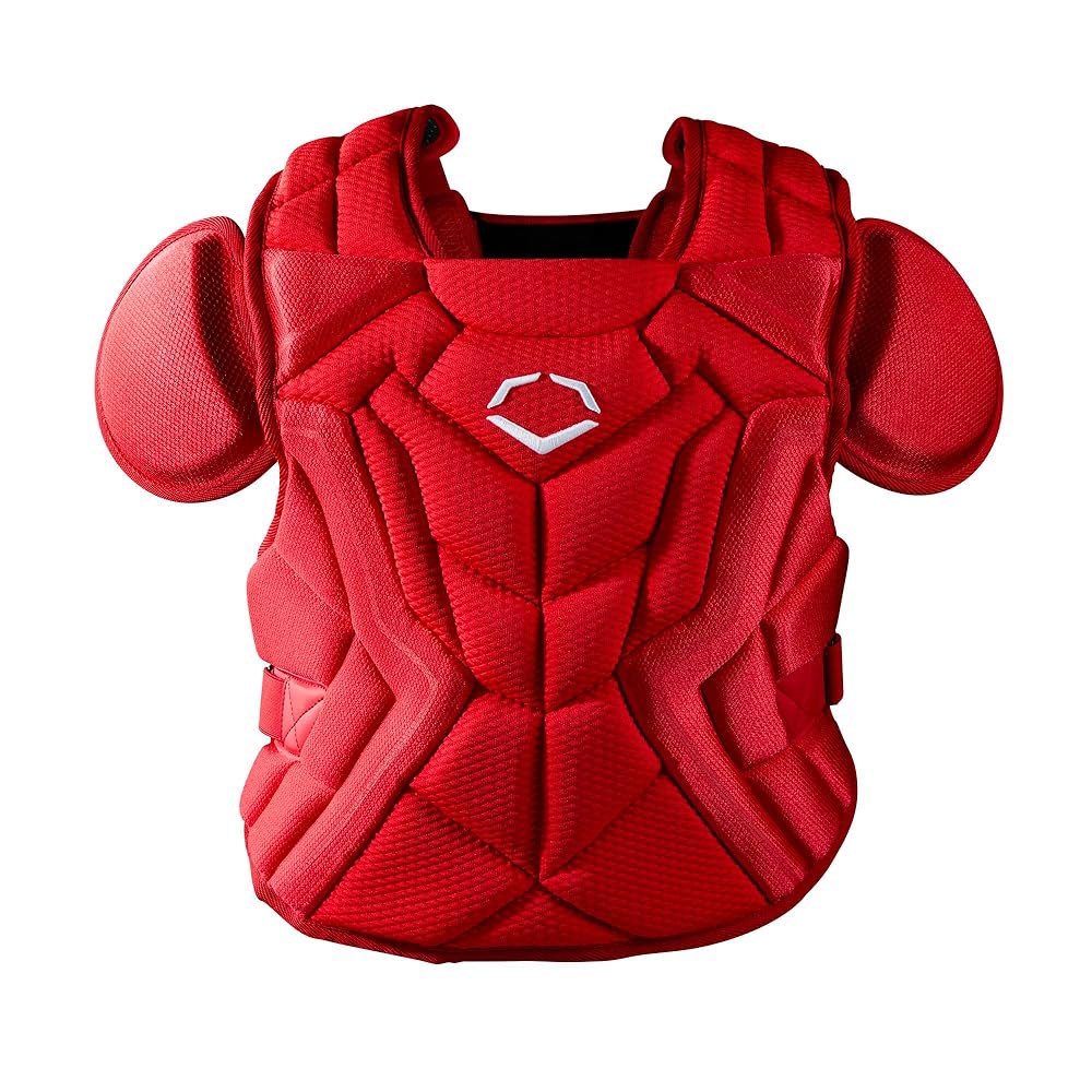 EvoShield Pro-SRZ 2.0 야구 포수 가슴 중간, 보호대 - 스칼렛 Adult Black - 상품 이미지