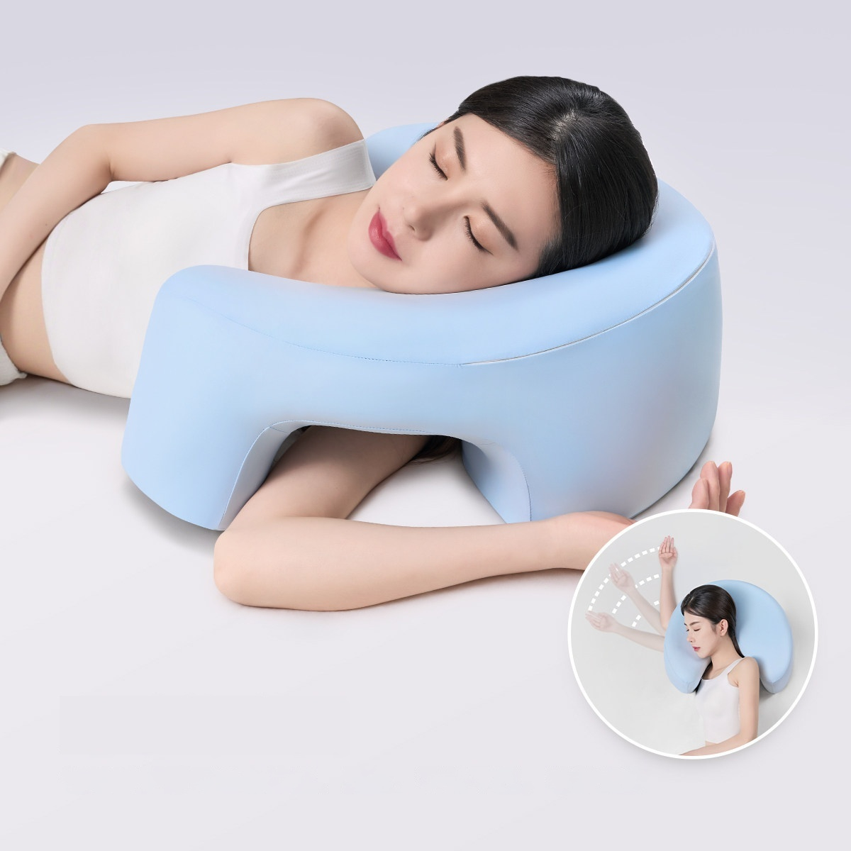 팔베개 메모리폼 옆으로자는베개 팔터널 기능성쿠션 숙면베개 수면용품 침실쿠션 목베개 - 상세 이미지 3