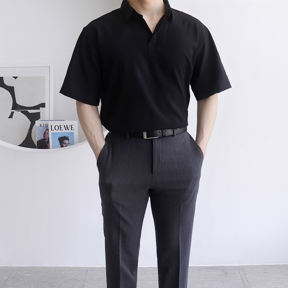 린넨오버핏셔츠 링클프리반팔셔츠 흰색와이셔츠 - 상세 이미지 3