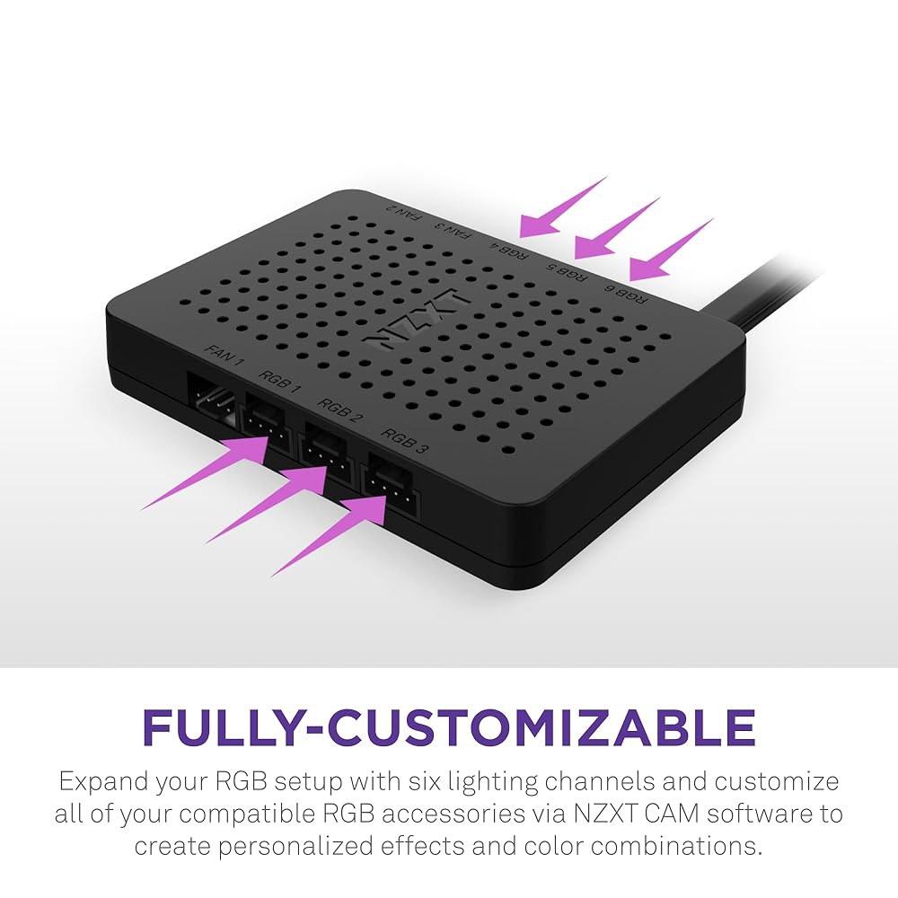 NZXT RGB 및 팬 컨트롤러 - AC-CRFR0-B1-6 6채널 3개의 라이트닝 커스터마이징 블랙 - 상세 이미지 3