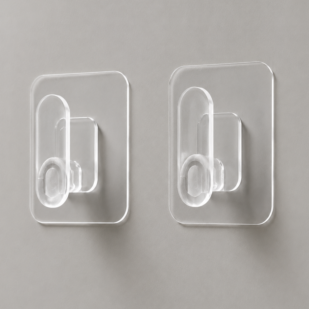 튼튼한 투명 접착식 후크 무타공 욕실 주방 벽걸이 걸이 6.5cm - 상세 이미지 5