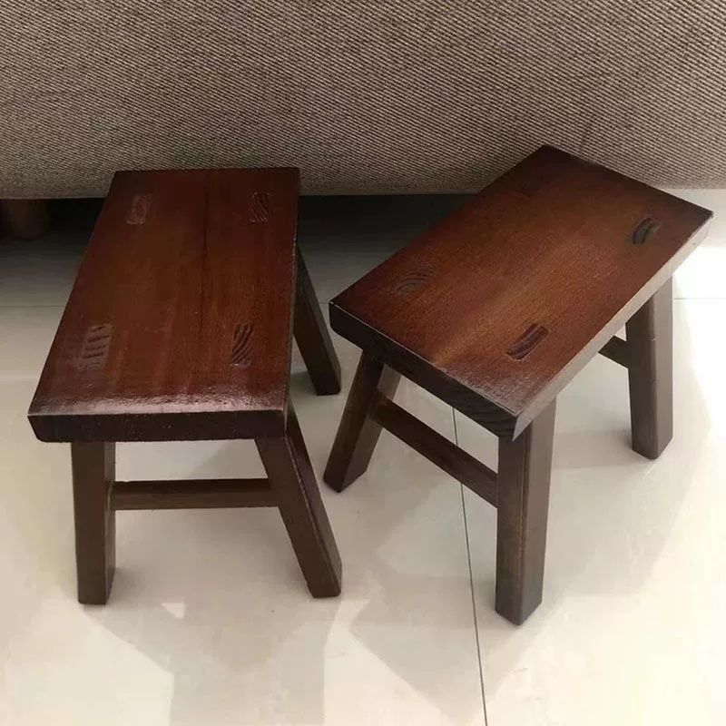 느릅나무벤치 낮은 벤치 사각 우드 신발 스툴 현관 1개 23cm 24cm 14.5cm A - 상세 이미지 4