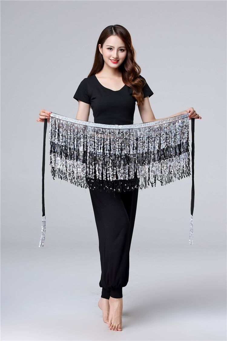 밸리댄스복 힙스카프 라인댄스 랩스커트 블랙 - 상세 이미지 5