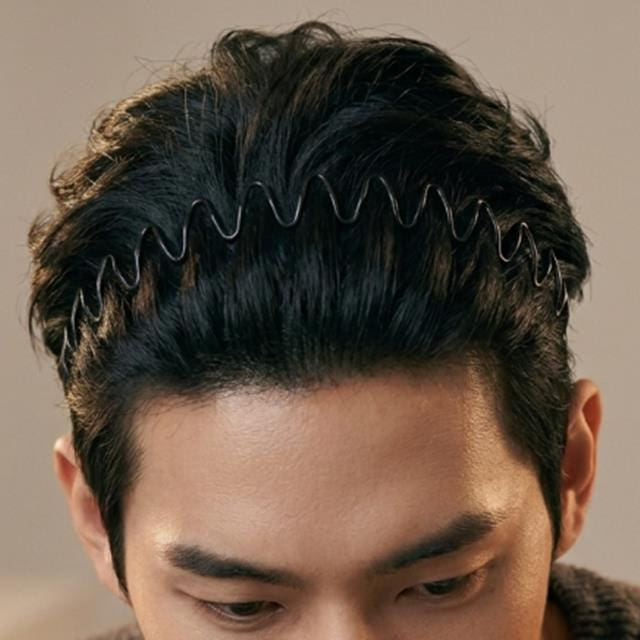 키라미 가벼운 철사머리띠 남자 검정 얇은 세안 헤어밴드