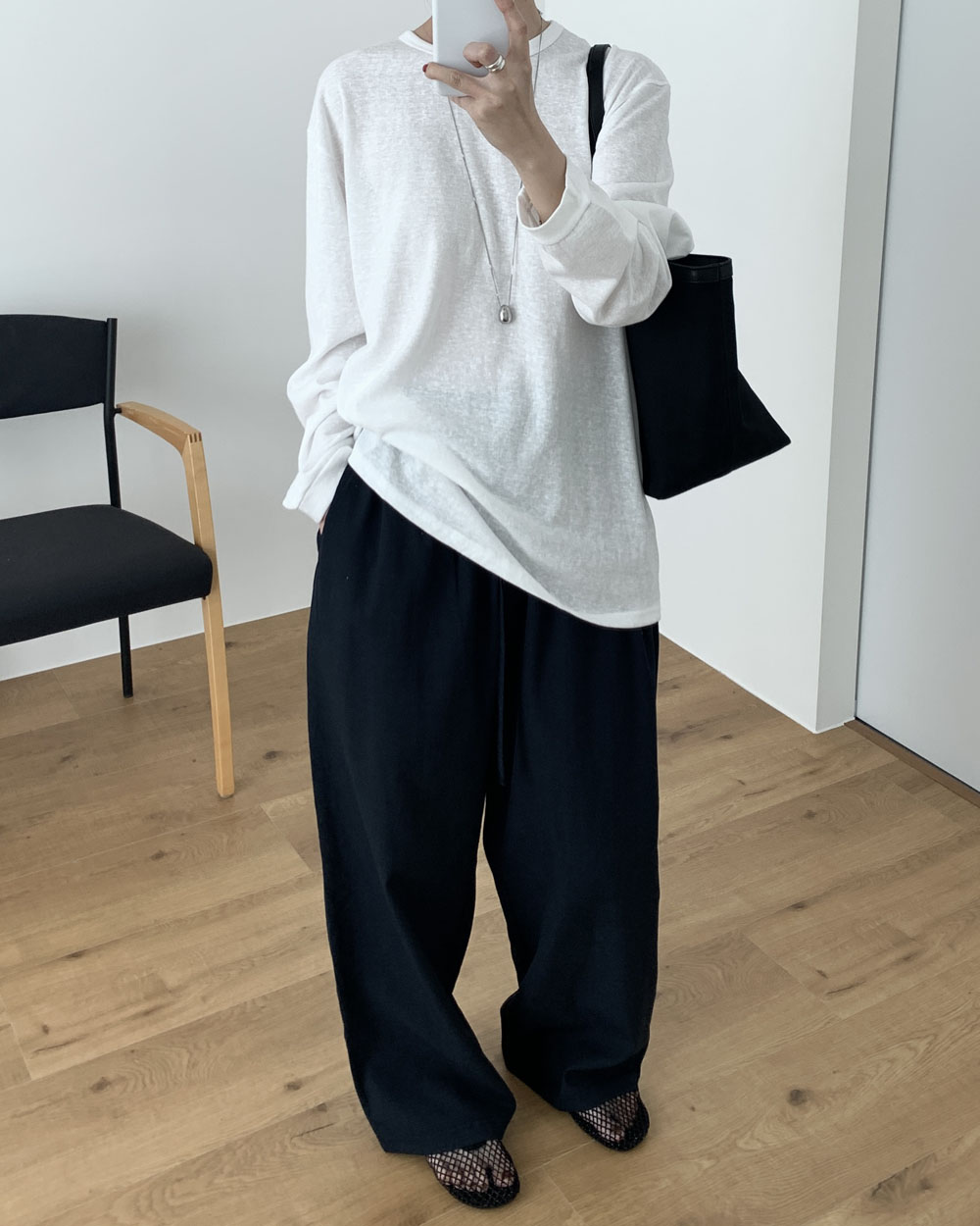 [일부당일] 애니 밴딩팬츠 데일리 일자 와이드바지 웨어링무드 (4c) 이미지 3
