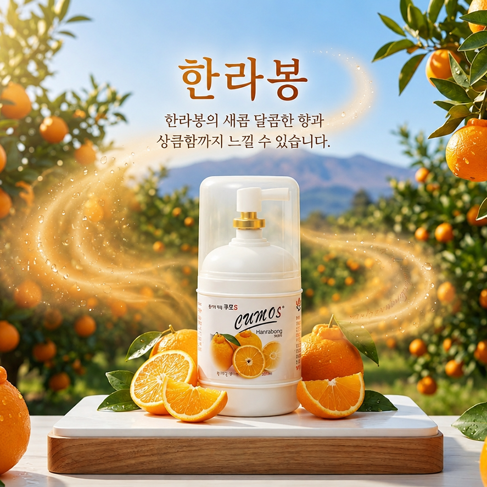 쿠모S 화장실 방향제 욕실 사무실 거실 실내 가정용 한라봉, 245ml, 1개 - 상품 이미지