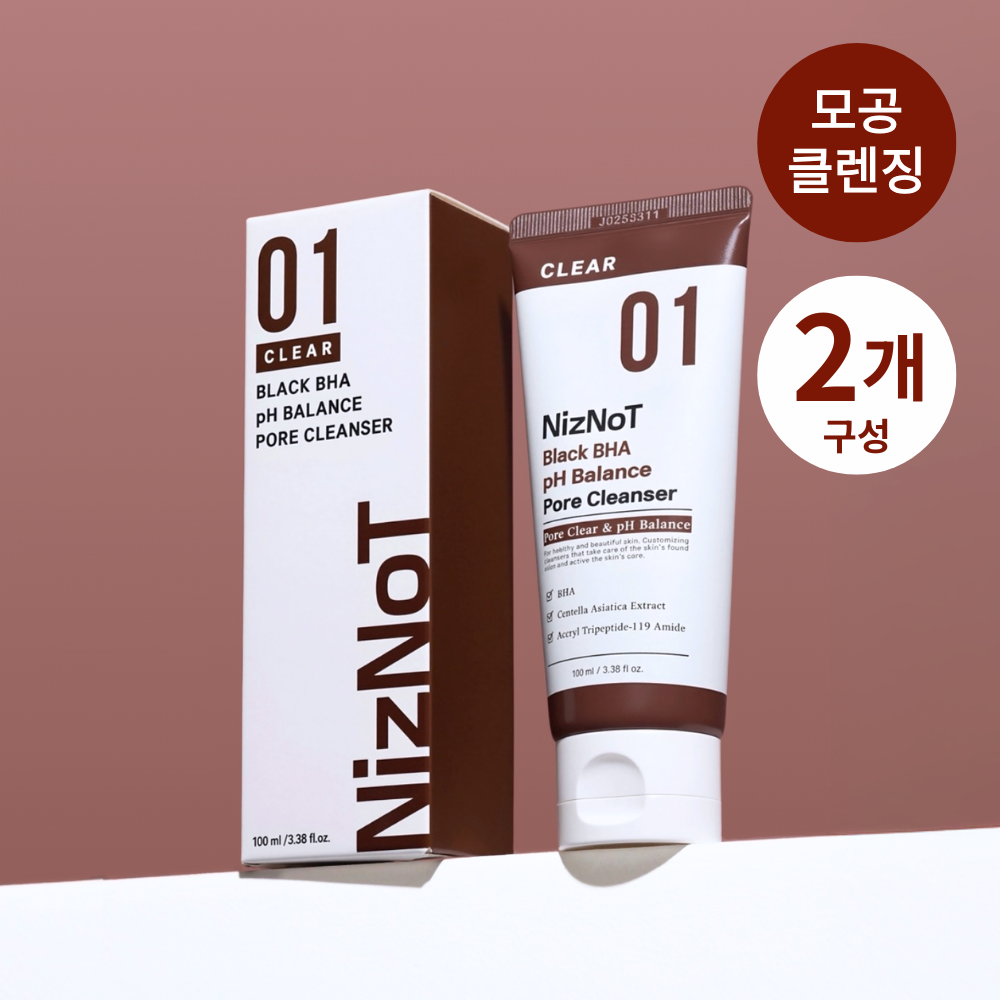 폼클렌징 모공 피지 블랙헤드 약산성 클렌저 블랙 바하 니즈낫 01 100ml, 2개 - 상세 이미지 2