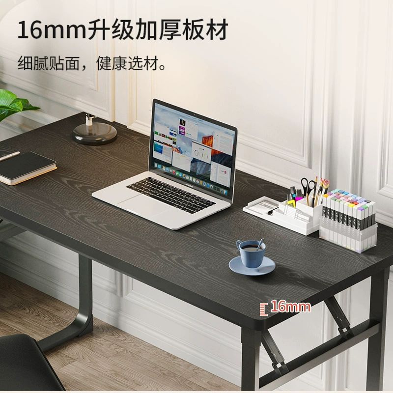 접이식 책상 의자 컴퓨터 식탁 사이드 세트 원룸 원주 다리 80x40x75 대리석 무늬 - 상세 이미지 5