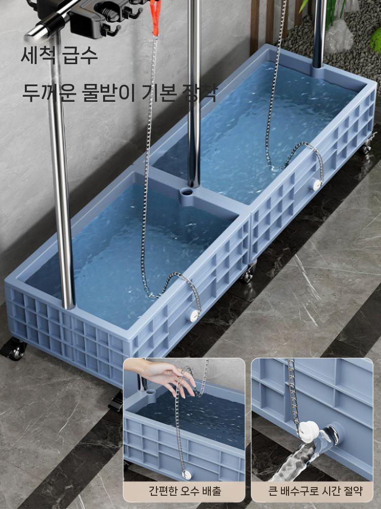 마대걸레 사무실 세척통 마포 물걸레 대형 막대걸레 업소용 밀대걸레 청소도구 학교 바닥 리필 모바일 걸레 랙-5 견인 6 후크 - 상세 이미지 2