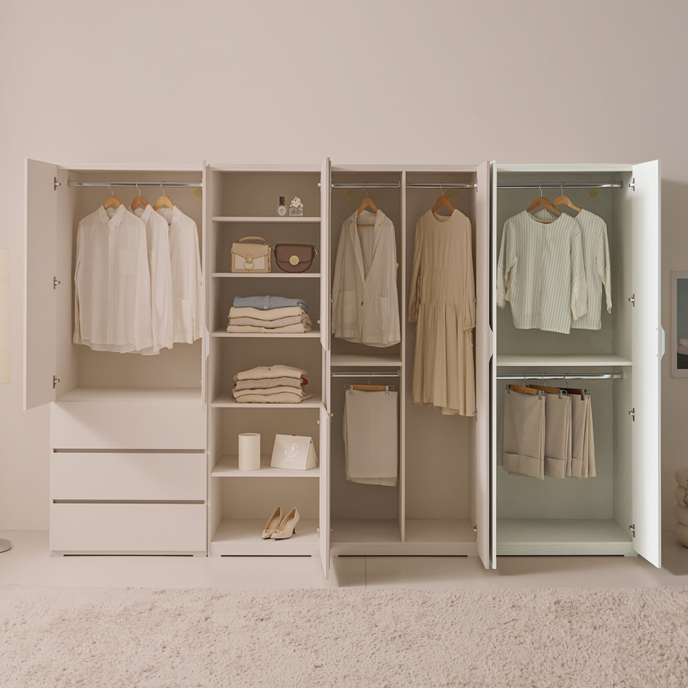 따숨 모듈 옷장 안방 드레스룸 키큰 이불장농 800x605x2000mm, 이불장형, 화이트 이미지 6
