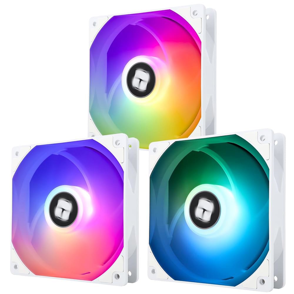 Thermalright TL-C12CW-S X3 CPU 팬 120mm 흰색 ARGB 케이스 쿨러, S-FDB 베어링이 포함된 4핀 PWM 사일런트 컴퓨터 냉각 팬, 최대 1550R - 상품 이미지