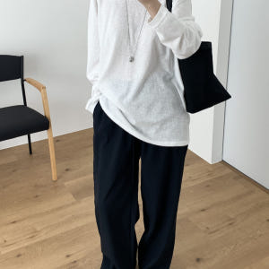 [일부당일] 애니 밴딩팬츠 데일리 일자 와이드바지 웨어링무드 (4c) 착용 후기 | 사이즈/핏 총정리 - 상품 이미지 4
