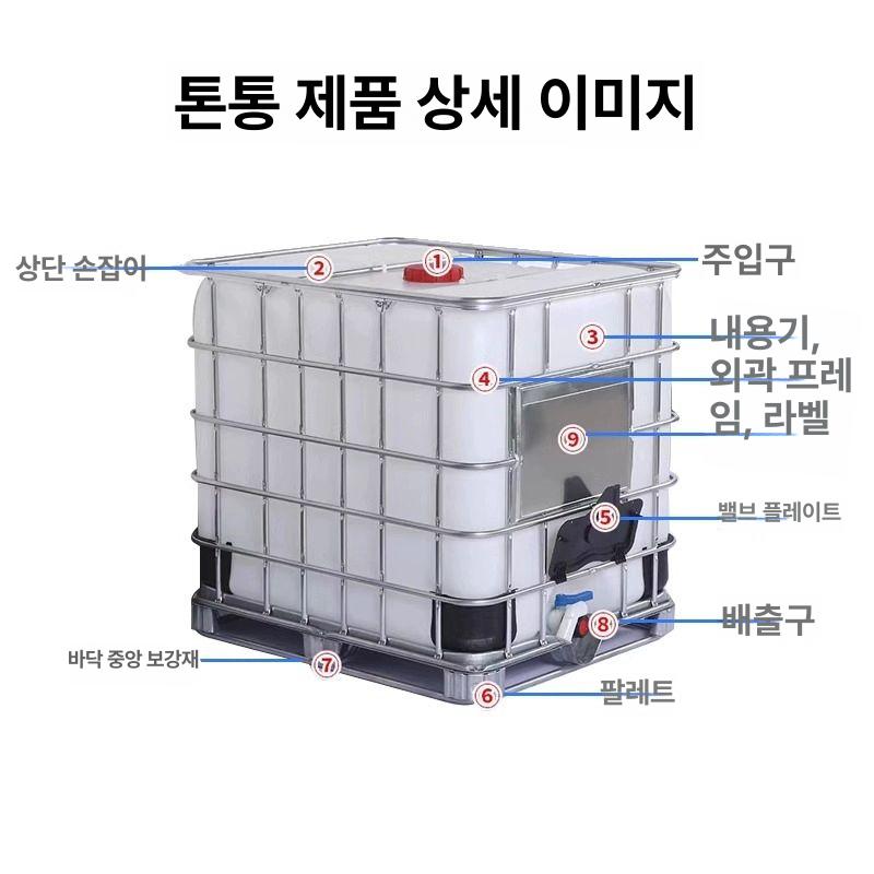 올렌토 1톤물통 1톤 물탱크 현장 대형 옥상 사각 1000l T형 프레임 - 상세 이미지 4