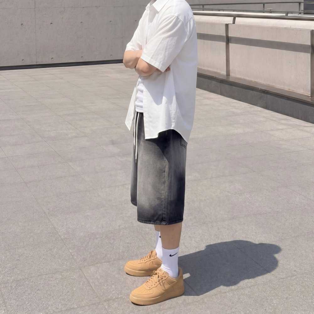 남자버뮤다청반바지 남자청반바지 남성버뮤다팬츠 이미지 3