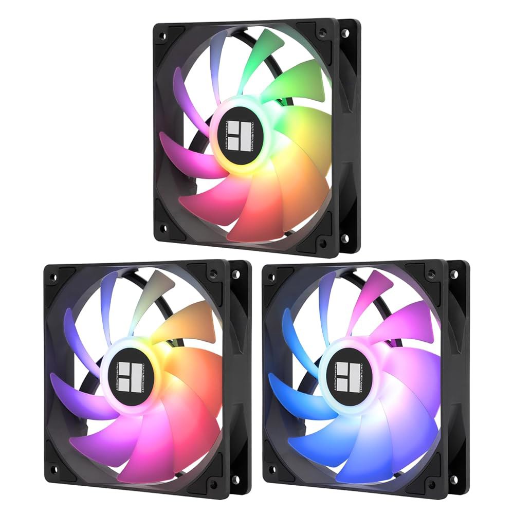 Thermalright TL-C12C-S X3 CPU 팬 120mm ARGB 케이스 쿨러 팬, S-FDB 베어링이 포함된 4핀 PWM 사일런트 컴퓨터, 최대 1550RPM 냉각 - 상품 이미지
