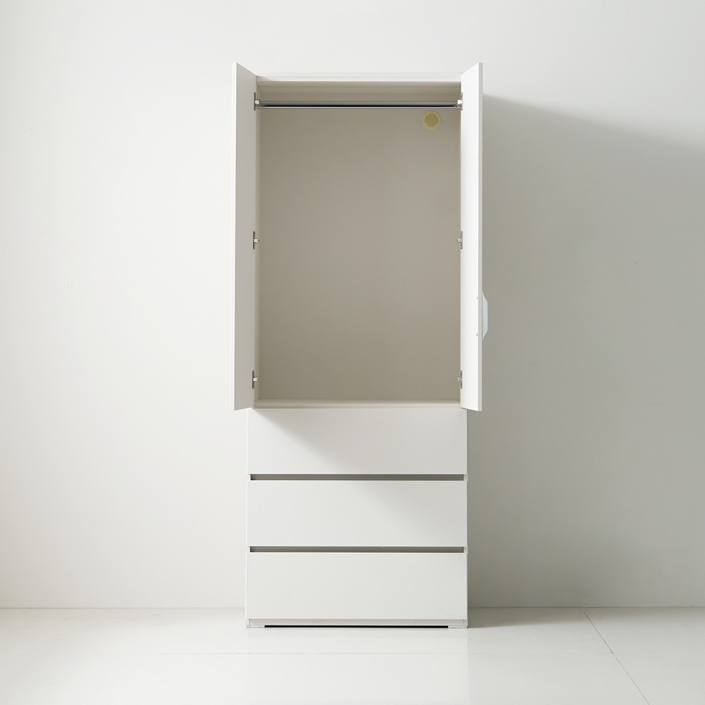 따숨 모듈 옷장 안방 드레스룸 키큰 이불장농 800x605x2000mm, 3단서랍형, 화이트 - 상세 이미지 2