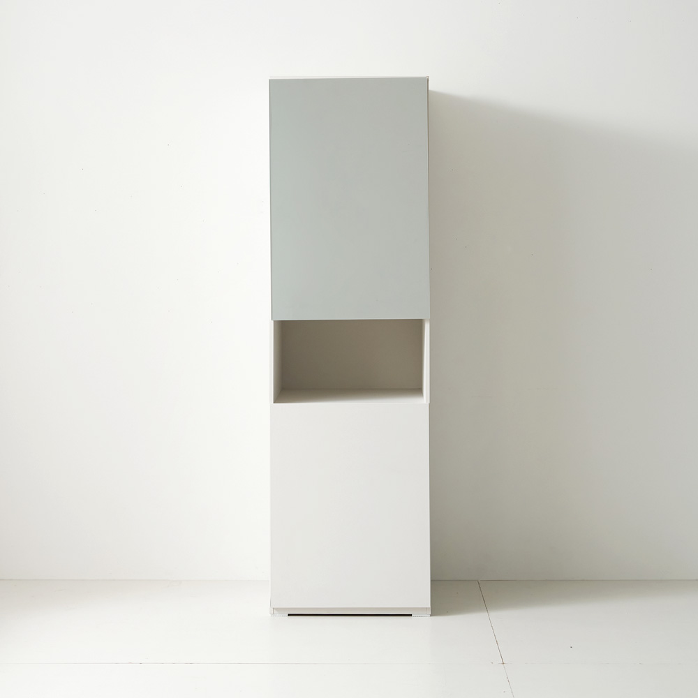 따숨 모듈 옷장 안방 드레스룸 키큰 이불장농 600x605x2000mm, 거울수납형, 화이트 - 상품 이미지