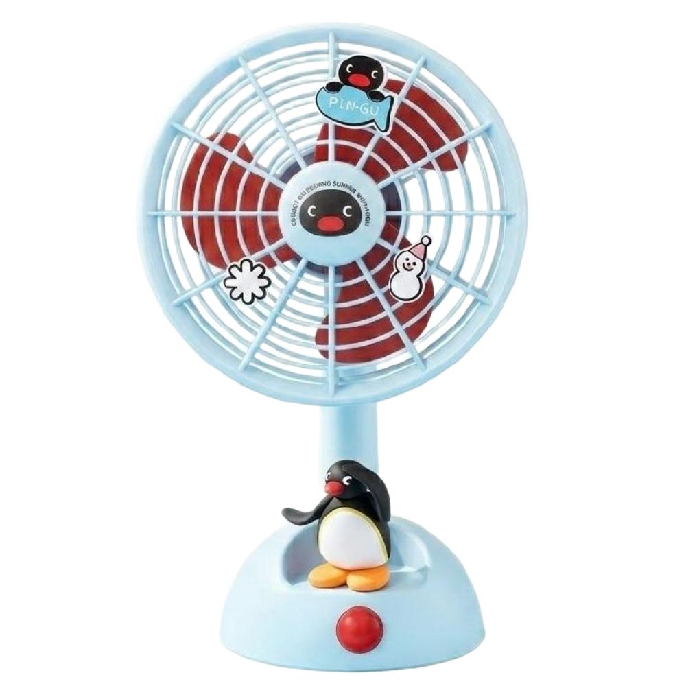핑구 선풍기 탁상용 사무실 충전식 USB pingu 피규어 서큘레이터 - 상품 이미지