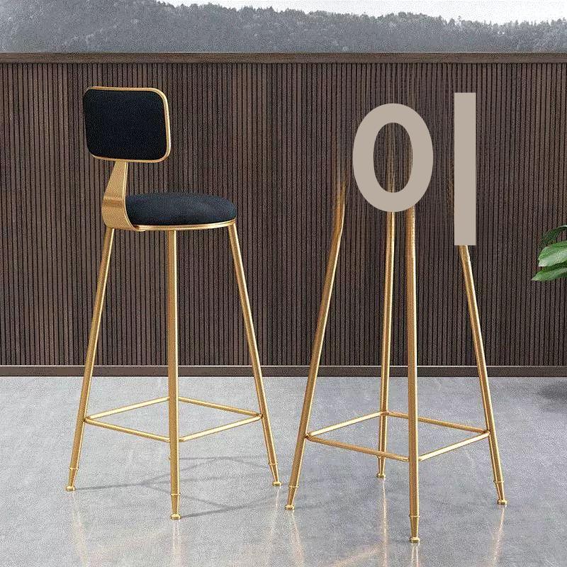 바 스툴 벨벳 스탠드바 의자 아일랜드 식탁 체어 75cm 최소 2개 75cm 105cm - 상세 이미지 3