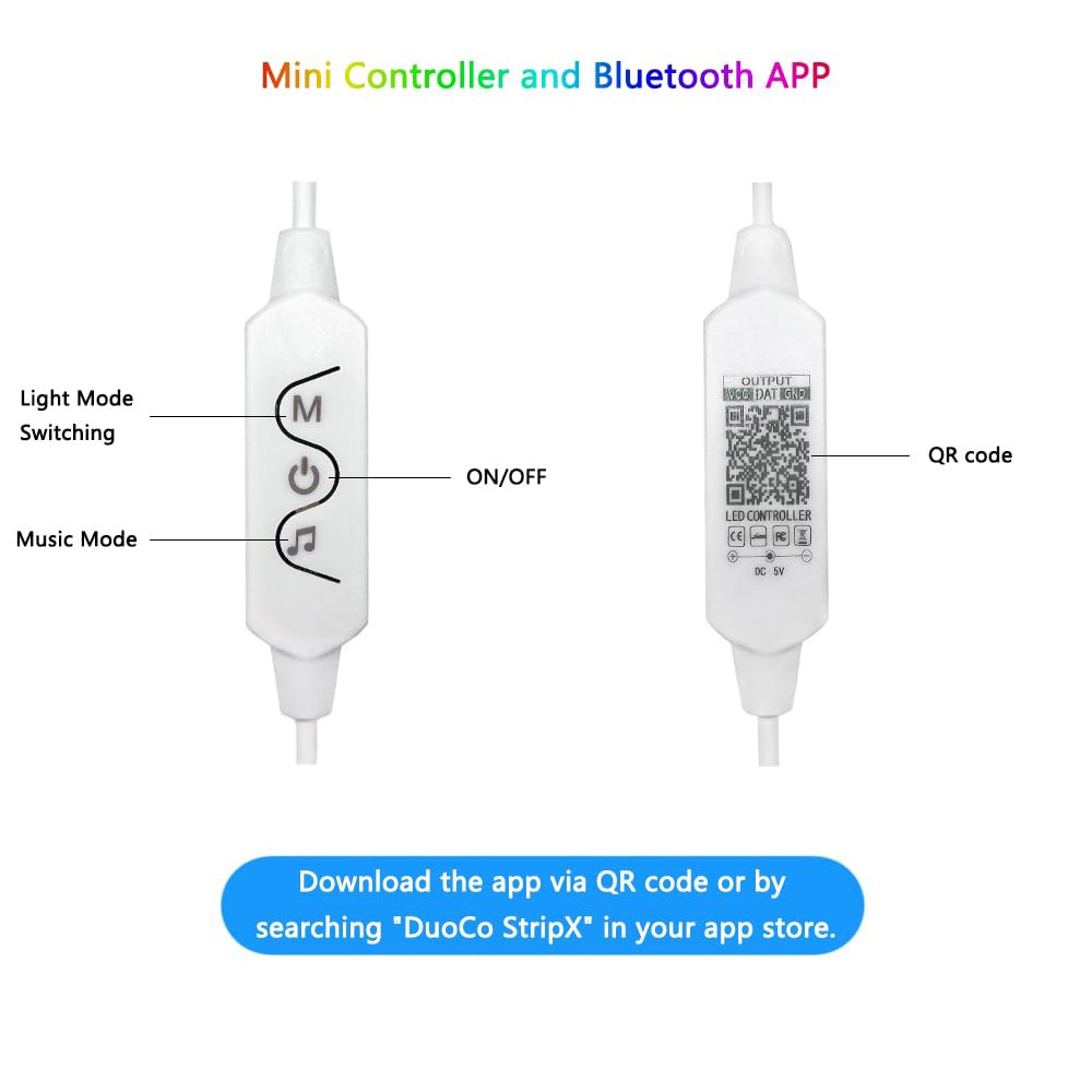 ADRESUNO DC 5V USB WS2812B WS2813 WS2815 1903 16703 LED 스트립 컨트롤러 모듈 픽셀 라이트, 1M / 3.3FT 3핀 JST 커넥터, - 상세 이미지 3