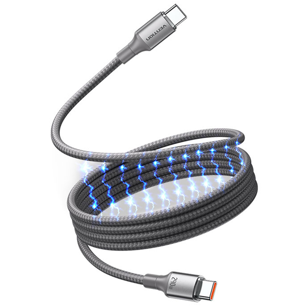 벤션 마그네틱 240W PD3.1 C to C타입 고속충전케이블 TSA 티타늄, 1개, 1m - 상품 이미지