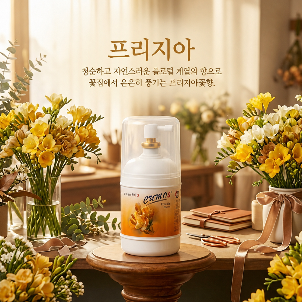 쿠모S 화장실 방향제 욕실 사무실 거실 실내 가정용 프리지아, 245ml, 1개 - 상품 이미지