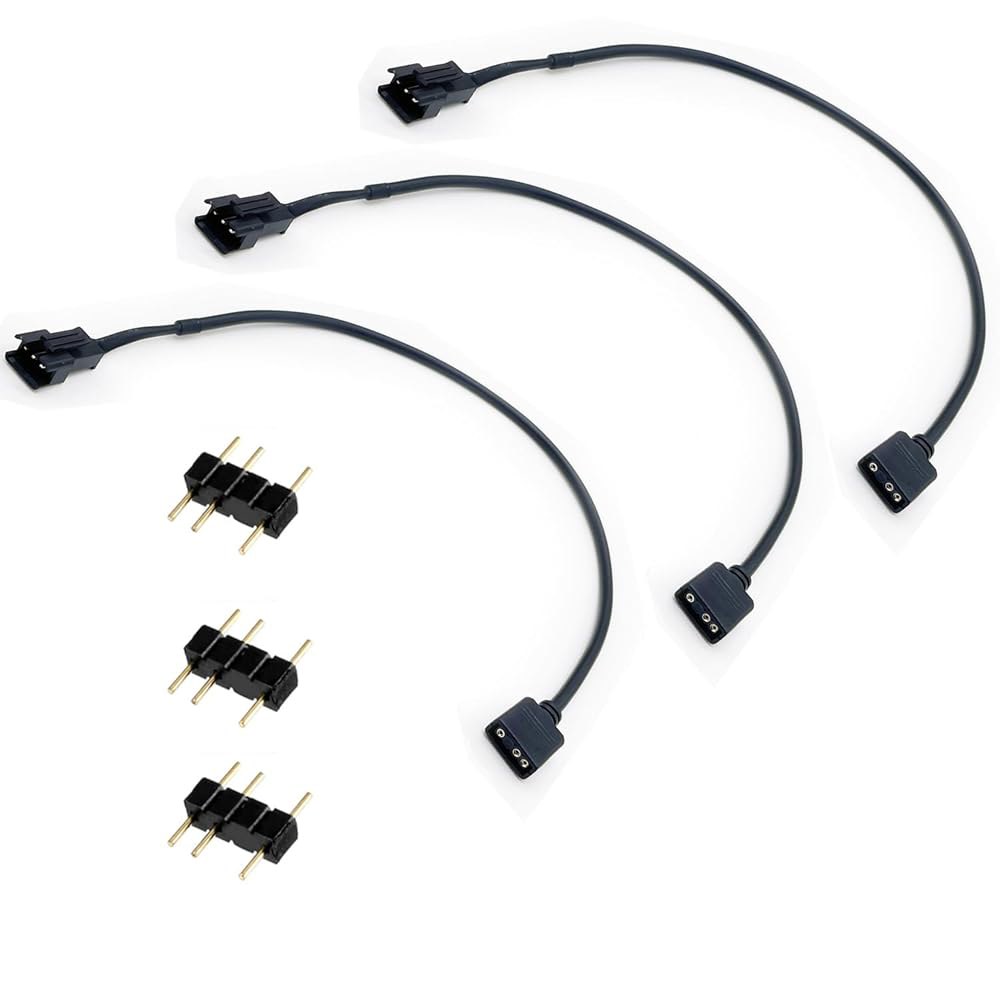 (3팩) ARGB 확장 케이블, 5V 3핀 대 JST SM 남성 어댑터 주소 지정 가능한 RGB 1대 1 11.8인치 1 Argb Splitter Cable 3pc - 상세 이미지 2
