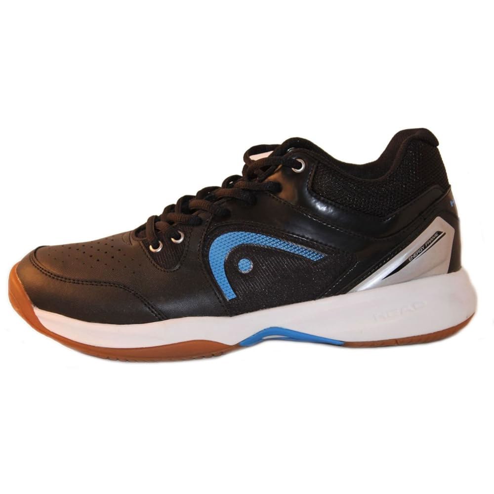 HEAD 남성용 Sonic 2000 MID 라켓볼/스쿼시 슈즈 화이트/블루 (블랙/블루 실내 없음) 구매 & (마킹 코트 블랙/블루. 가능), Black/Blue 7.5 - 상세 이미지 2
