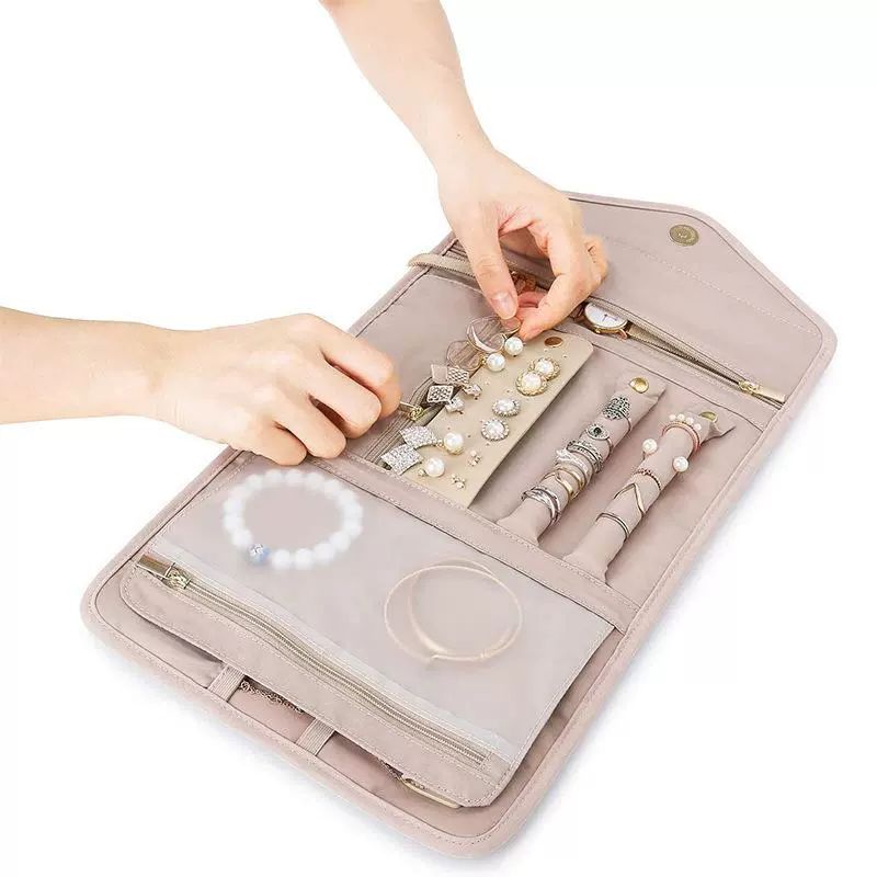 주얼리파우치 액세서리 정리 주머니 가방 여행용 소호 연핑크 41x14x1 1층 - 상세 이미지 5