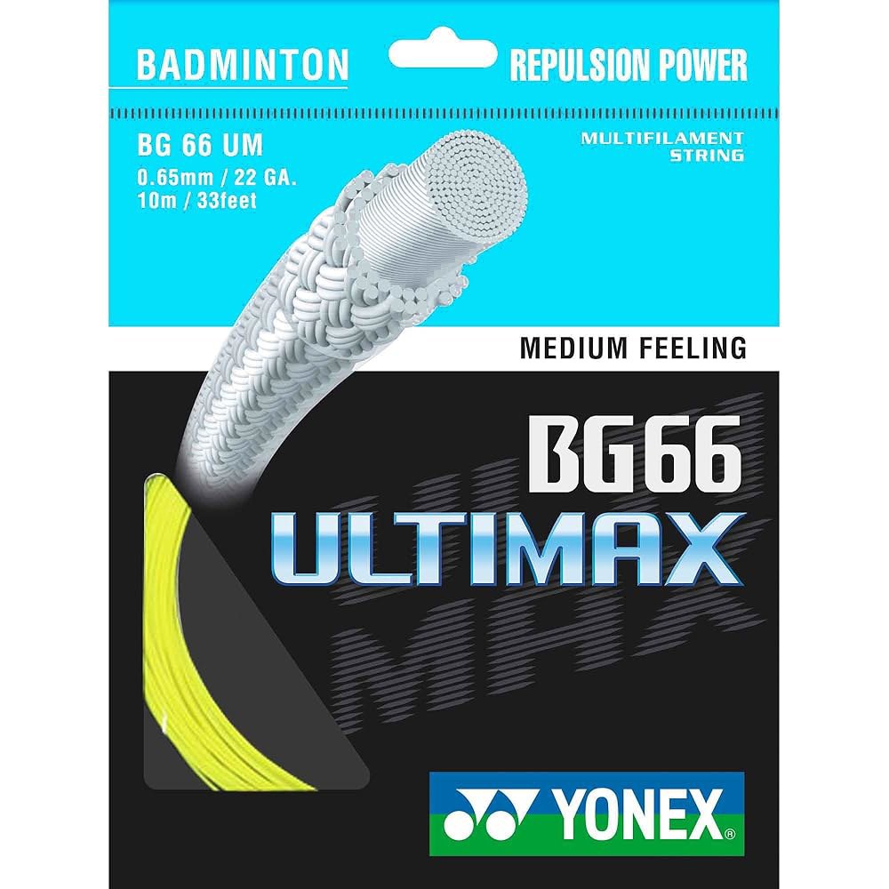 Yonex BG 66 Ultimax 배드민턴 스트링 - 옐로우 - 상품 이미지