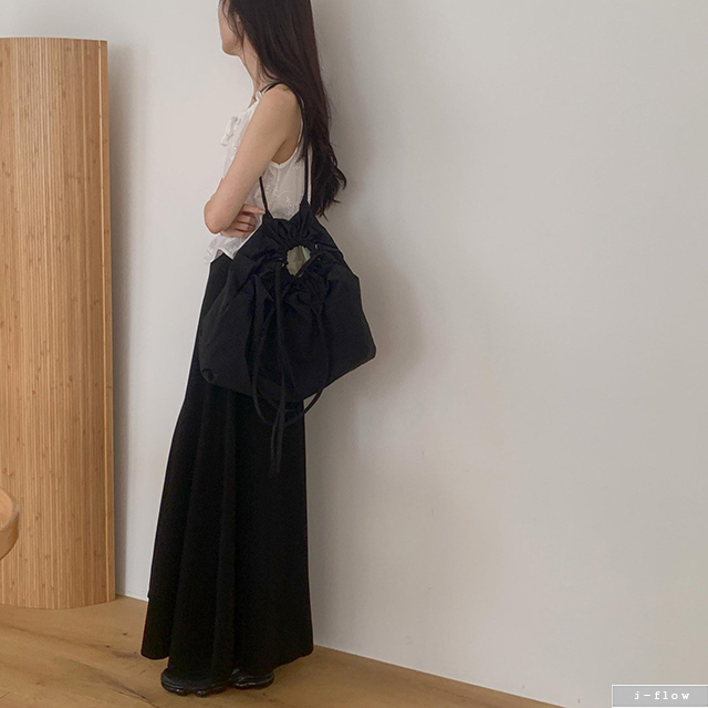 해미 허리밴딩 비스코스 훌 스커트 2col 봄 여름 플레어 트레이닝 코튼 스판 제이플로우 이미지 6